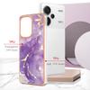 For Xiaomi Redmi Note 13 Pro+ 5G TPU Case with IMD Marble Pattern Electroplated Back Cover