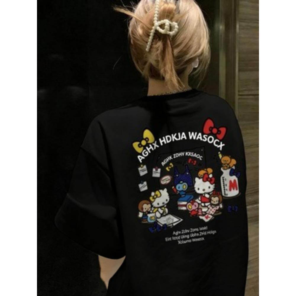 

Summer Trend Cute New Hello Kitty Pattern Women Tshirt 100 Cotton Material Fashionable and Trendy Suitable for Daily Wear S