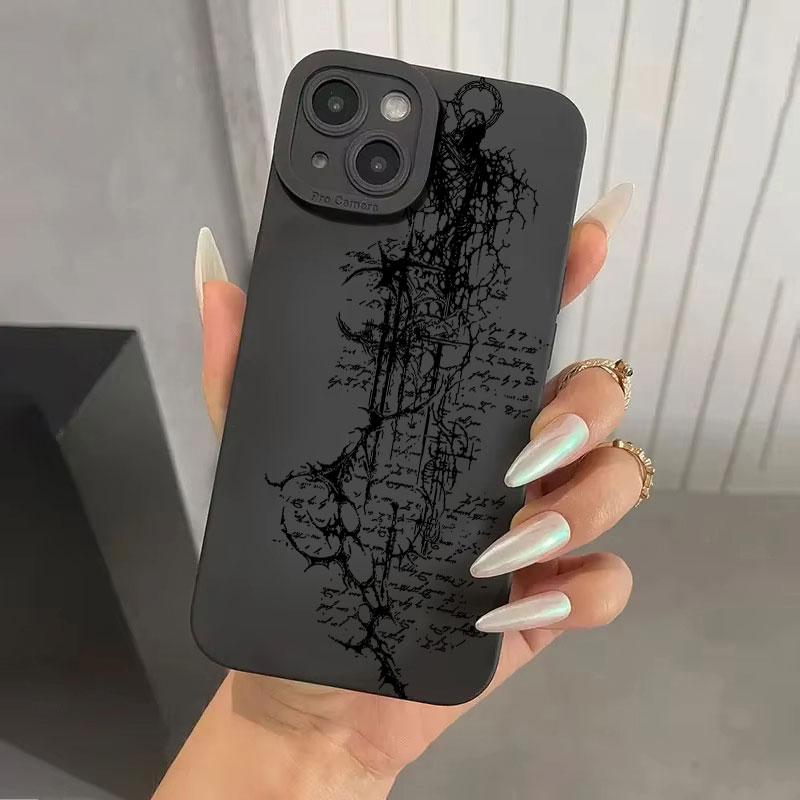 Luxury Retro Gothic Girl Angel Phone Case For iPhone 17 Air 16 Pro Max 16E 15 14 Plus 13 12 11 X XS XR Shockproof Silicone Cover