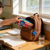 Mochila Pequena Retrô Com Estojo Colorido Para Alunos do Ensino Fundamental