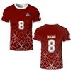 T-shirt da Calcio 3D Stampata Geometrica Traspirante ad Asciugatura Rapida per Allenamento all'Aperto Maglia WIFRU Girocollo Manica Corta Personalizzabile