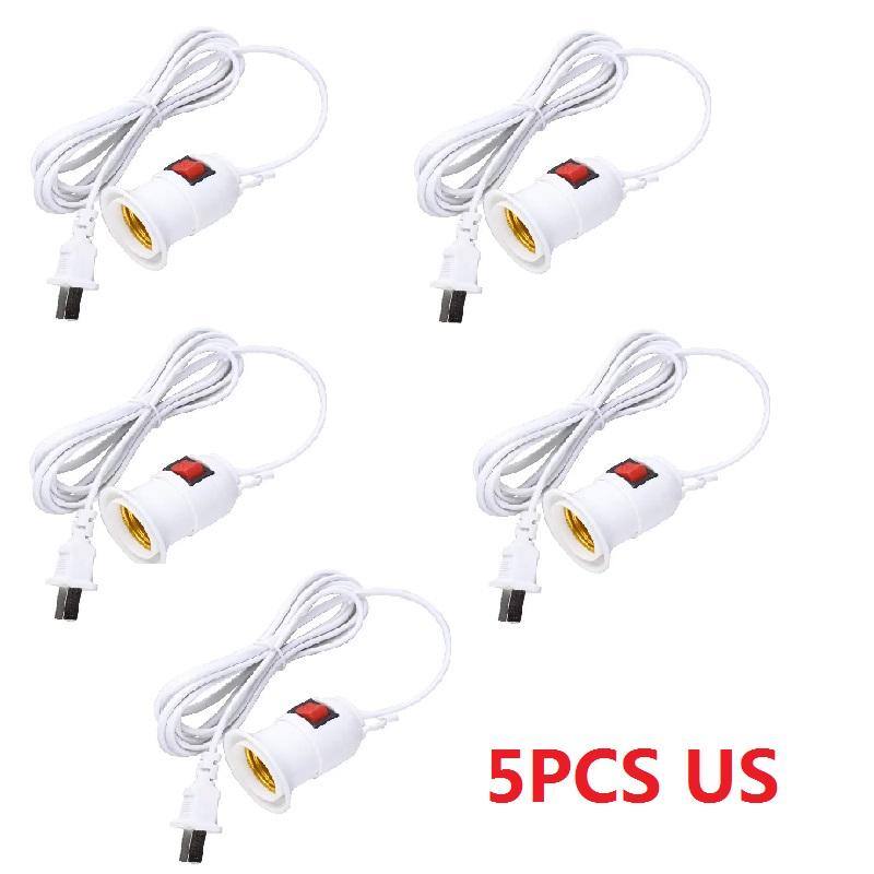 1/5PCS 2.3M E27 Hanging Indoor Plants Light Holder Garden Lampholder Cable EU /US with On/Off Switch Lamp Holder for Desk Light