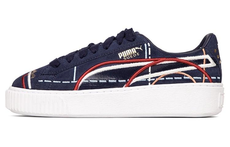 PUMA Suede Platform Courture  Blue Red  Women s 366685-02 38