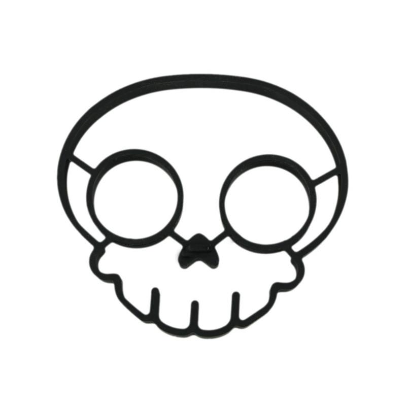 

Силиконовая форма в виде черепа для жарки яиц, форма для блинов, завтрак, забавный кухонный инструмент чёрный