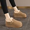 New Winter Korean Version Retro Versatile Student Bread Shoes Non-slip and Comfortable Cotton Shoes Women Wear Velvet Warm Cotton Shoes