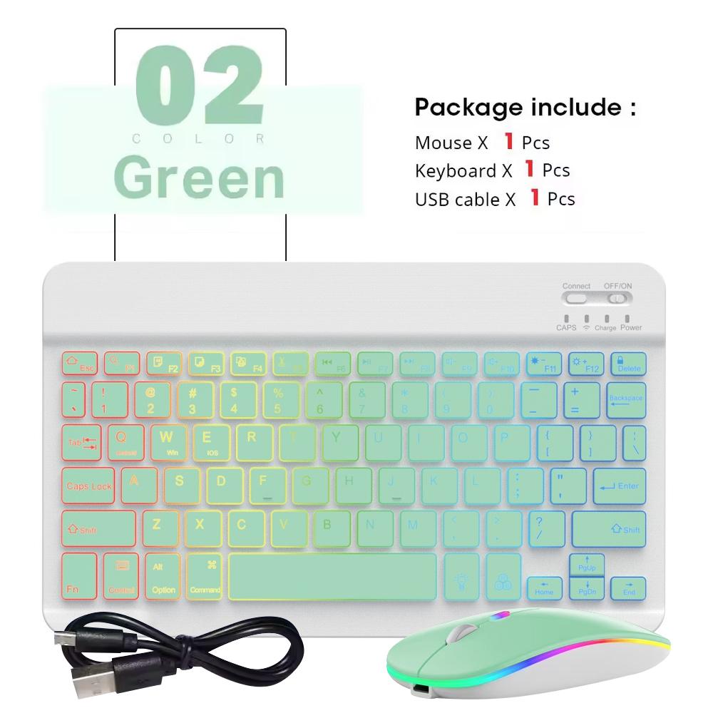New Backlit Ultra-Thin Bluetooth Keyboard and Mouse For iPad Samsung Tablet Phone Wireless Keyboard Spanish / French