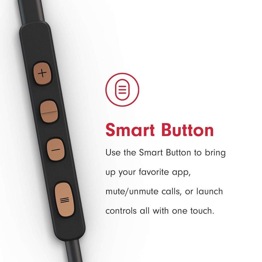 Pioneer Rayz Plus Smart Noise-Canceling Headphones, In-Ear - iPhone Compatible - Lightning - Listen & Charge (Bronze)