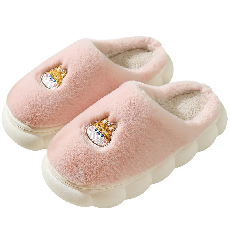 Cotton slippers women's new winter velvet thick-bottomed indoor non-slip outer wear warm home astronaut fluffy slippers men