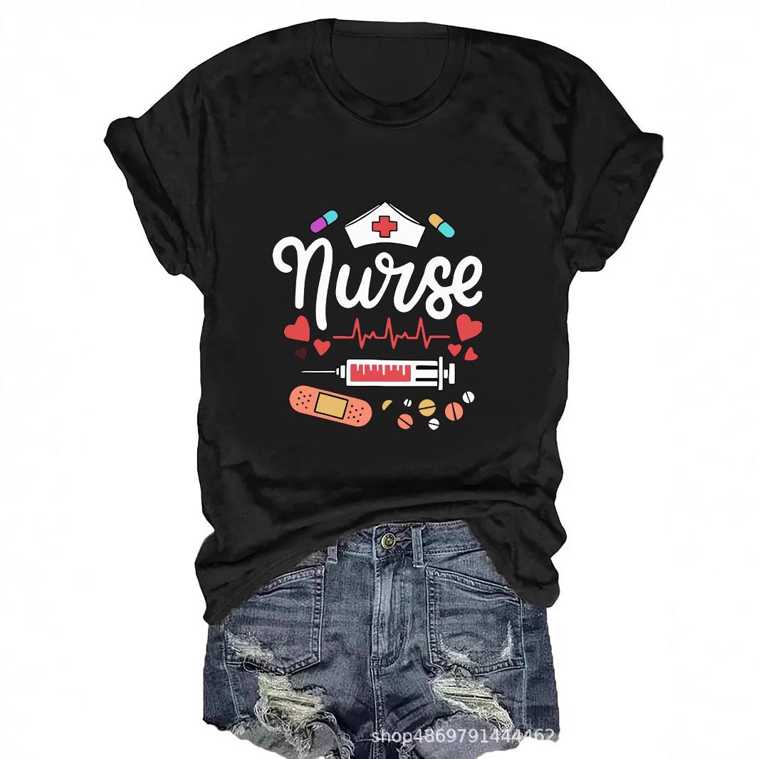 

Women s Cross-Border Fashion Round Neck T-Shirt Double Extra Large