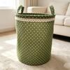 Polka Dot Storage Basket Cotton Linen Laundry Basket Fashion Clothes Organizer  Storage Bin