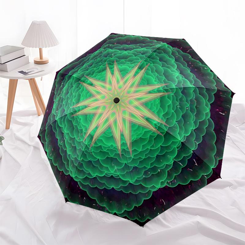 1pc Kaleidoscope Pattern Automatic Open/Close Umbrella, Compact Travel Umbrella, 8-Rib Sturdy Frame - Ideal Gift for Friends yy251118076