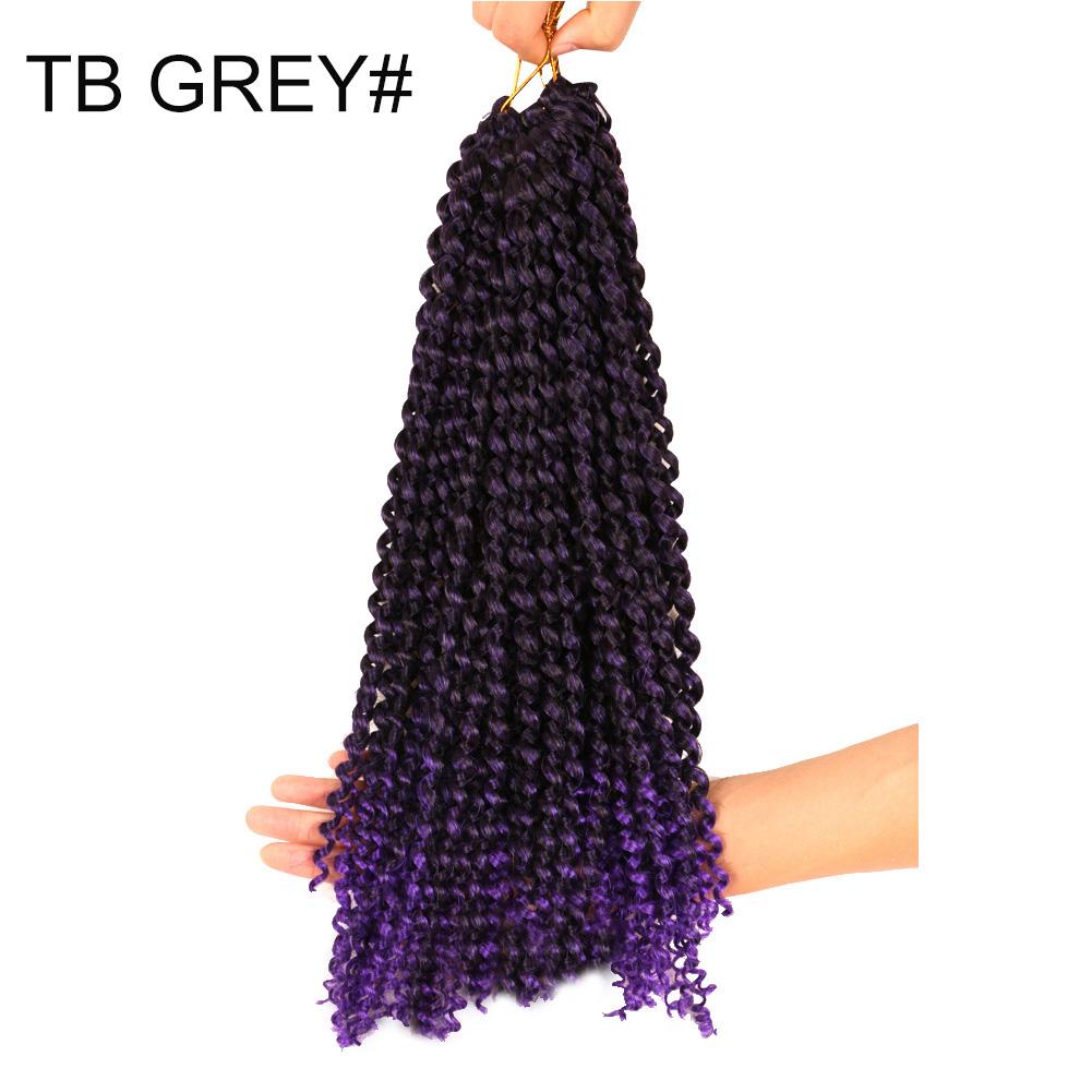 TBH 45cm Twist szydełkowe warkocze Water Wave Curly Falista peruka dla kobiet Syntetyczne przedłużanie włosów