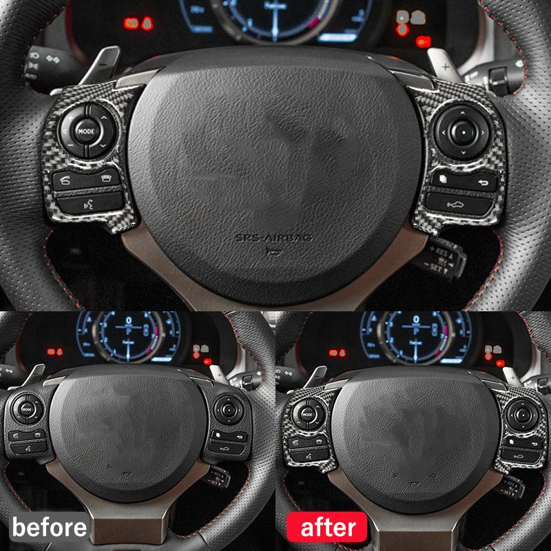 Carbon Fiber Car Accessories Driver Wheel Button Panel Interior Cover Modified Trim Sticker For Lexus IS250 IS350 300H 2013-
