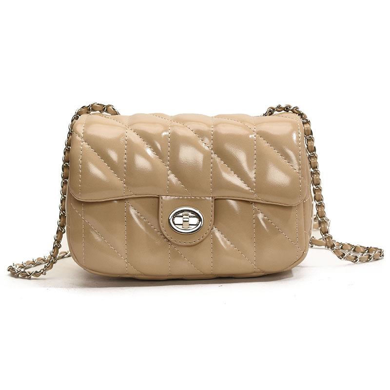 

Взрыв тренда Корейский Xiaoxiangfeng модная сумка-цепочка с бриллиантами универсальная повседневная сумка через плечо в стиле INS для женщин хаки