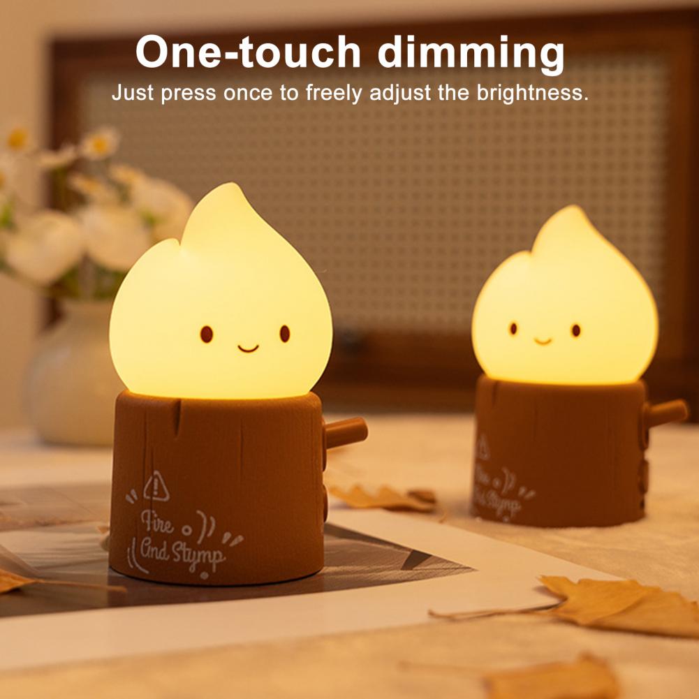 Night Lamp Adorable Flame Led Bedside Lamp with Dimmable Modes Usb Rechargeable Night Light Realistic Flickering for Bedroom
