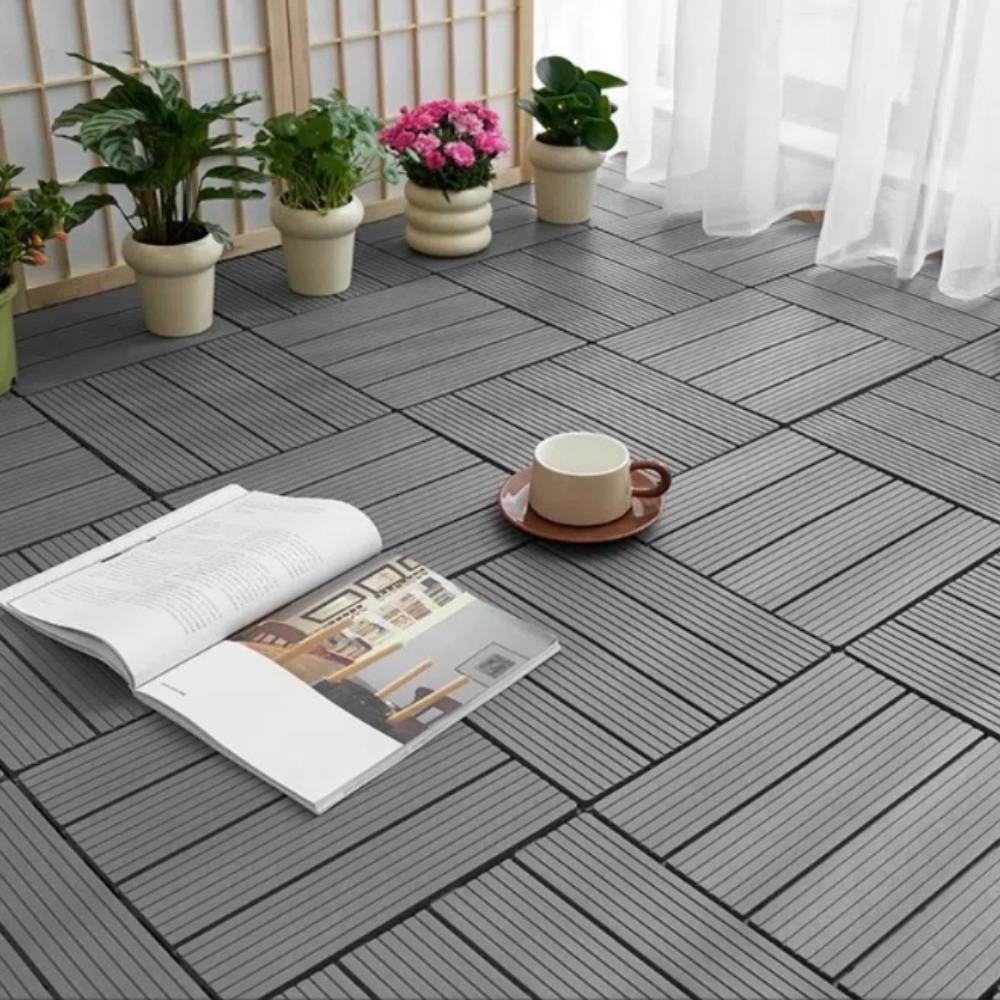 

ПВХ Садові Підлогові Листи 30x30см Дерев яна Підлога Зовнішня Підлога Декингові Плитки Для Балкона Заднього Двору