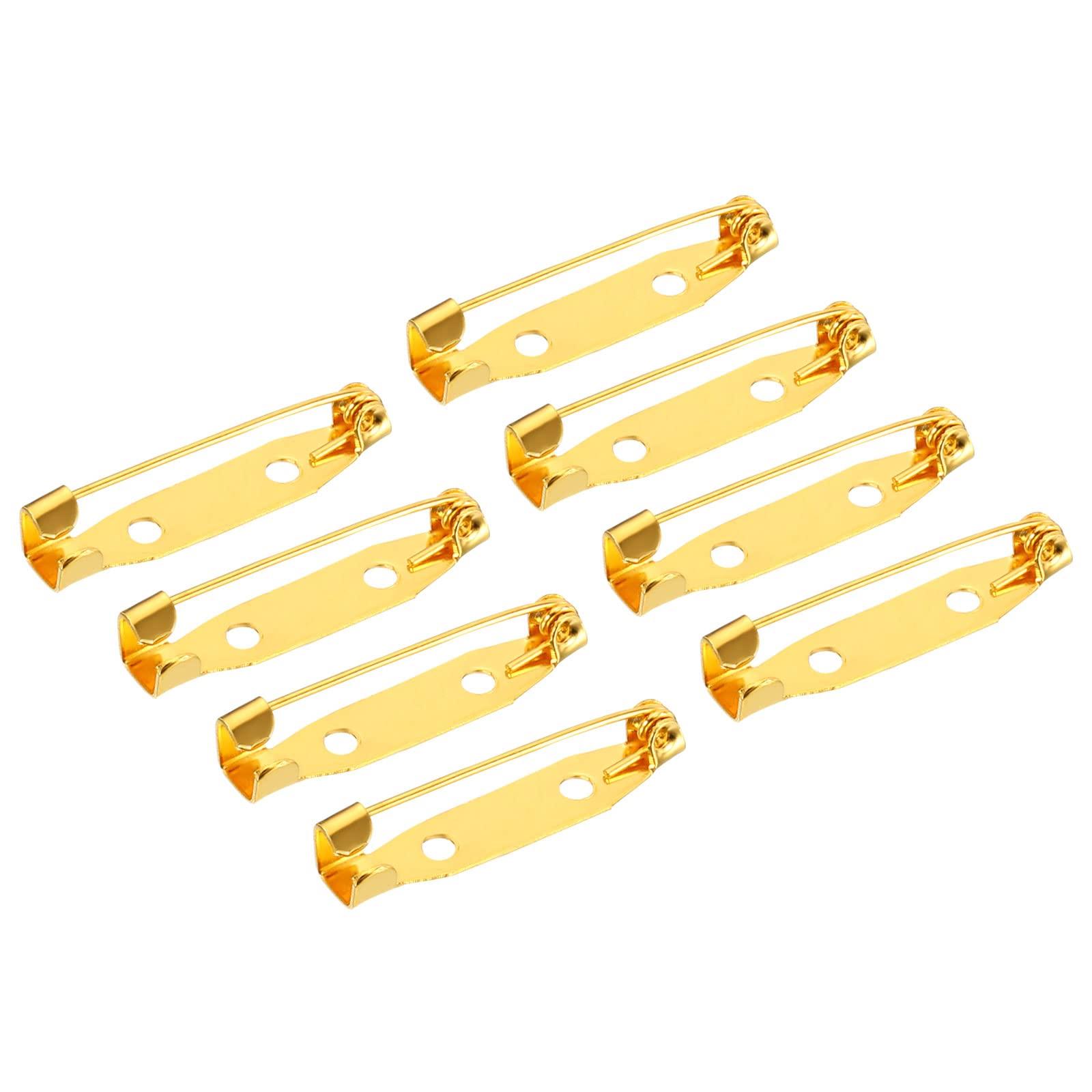 

uxcell 150 шт. Безопасные булавки для брошей 30 мм, застежки для брошей, булавки, бейджи для ID, визитки, бирки для DIY ремесел, золотистый тон