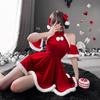 Santa Hat Christmas Dress Set Gold Velvet Christmas Perform Costume Bunny Girl Costume  Xmas Suit