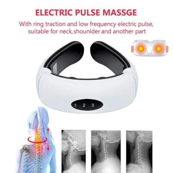 Electric Pulse Neck Back Massager Infrared Heating Pain Relief Relaxation Tool