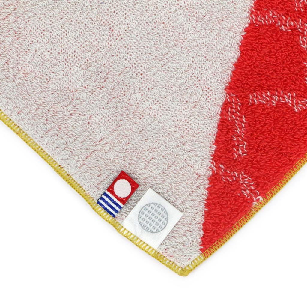Imabari Towel Iori "Fujisan" Handkerchief Towel, Made In Japan, Highly Absorbent, Mount Fuji (Red)
