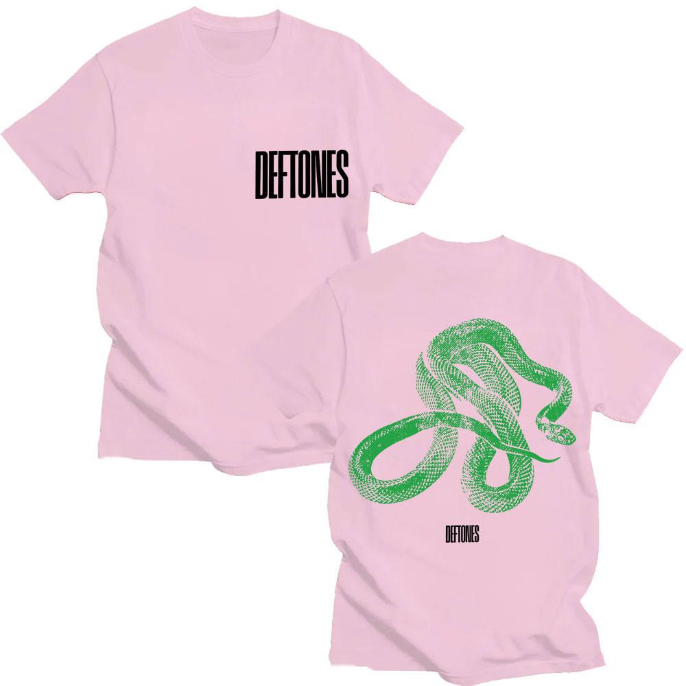 Rock Band Deftones Green Snake Print T Shirt Private Music Album Vintage Fashion T-shirt Cotton Loose Men Women Gothic T Shirts