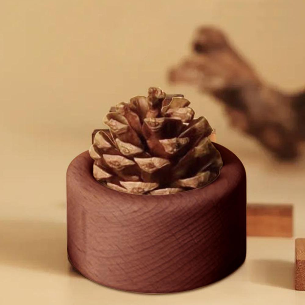 

Pine Cone Aromatherapy Diffuser - Black Walnut Wood Essential Oil Diffuser for Home Fragrance, Handmade Wooden Decor Gift шоколадный