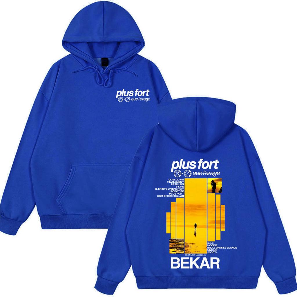 Rapper Bekar Plus Fort Album Grafik Hoodie Herren Damen Pullover Langarm Locker Lässig Übergroße Sweatshirts