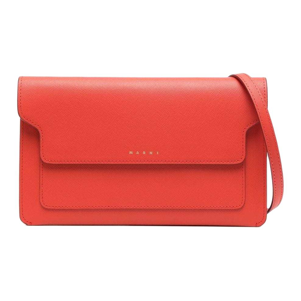 

Marni Trunk Logo Lettering Calfskin Crossbody Bag Women Bags Red PHMO0022U0LV520Z600M Basic Set (Bag+Dust Bag)