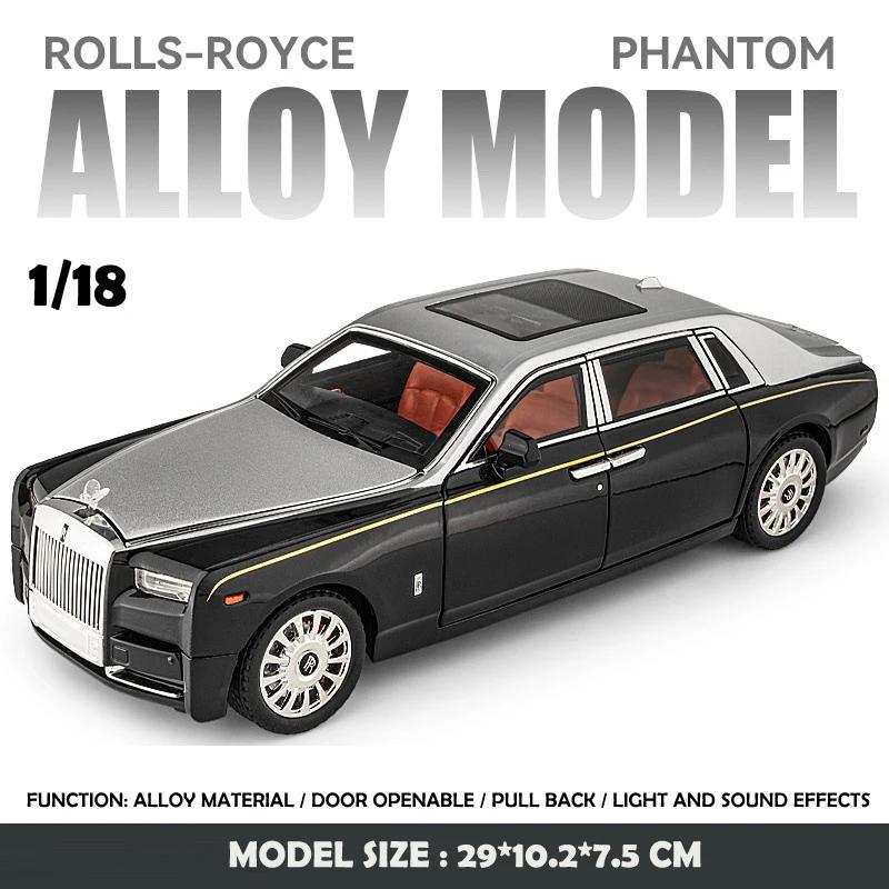1:18 Big Size Diecast Rolls Royce Phantom Alloy Car Model Collective Miniature Voiture Boyfriend Car Gift Home Decor Toys Boys