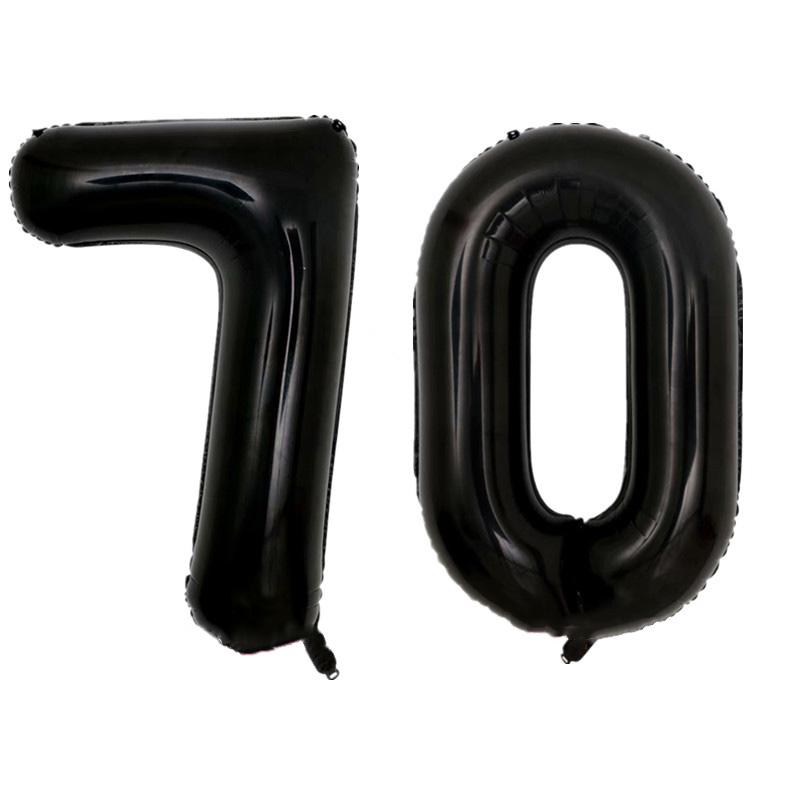 40 Inch Black Figure Foil Number Balloon Anniversary Birthday Party Decoration Adult Bridal Shower Digital Ballon Kids Globo