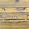Transparent Cat-Eye Titanium Optical Glasses Frame – Lightweight Metal Eyewear with Elegant Gold Accents for Women