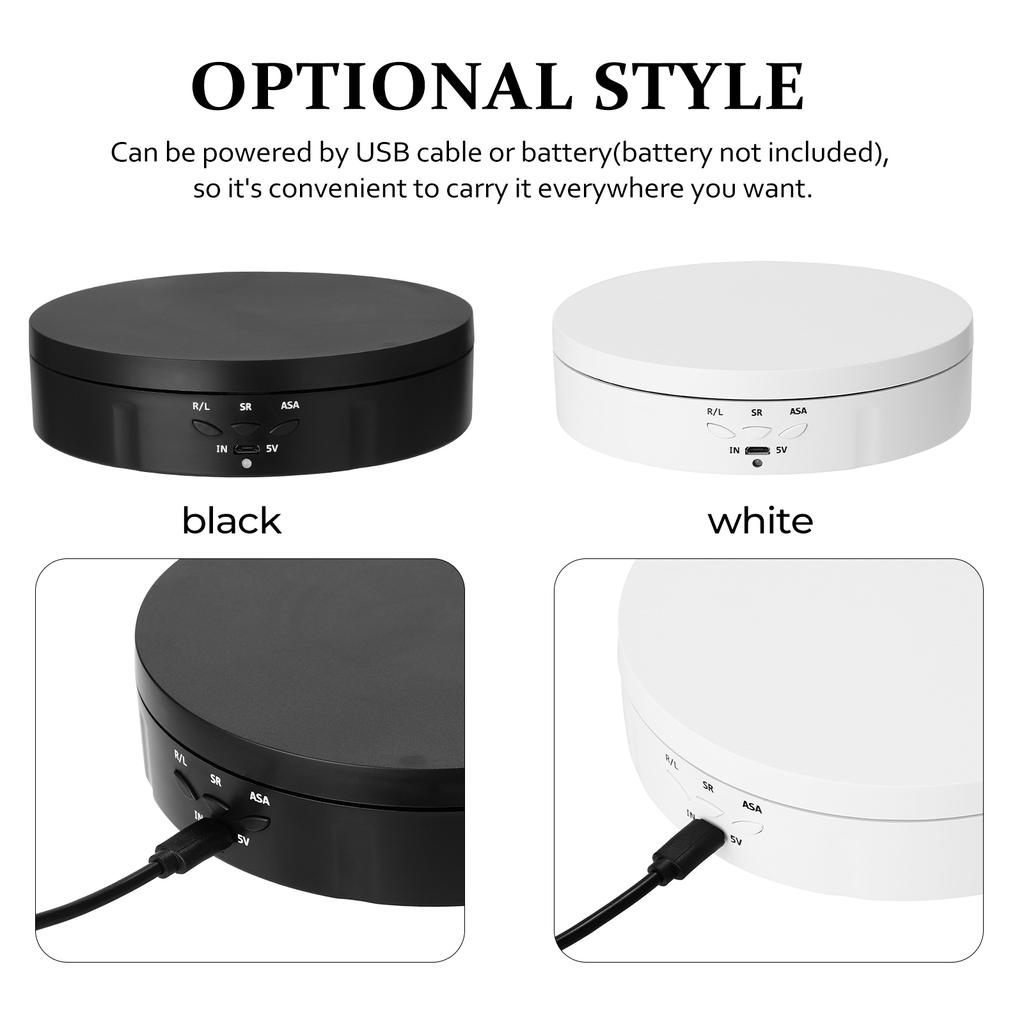 145mm Electric Rotating Display Stand Mirror 360 Degree Turntable Jewelry Holder Battery for Photography Video Shooting Props