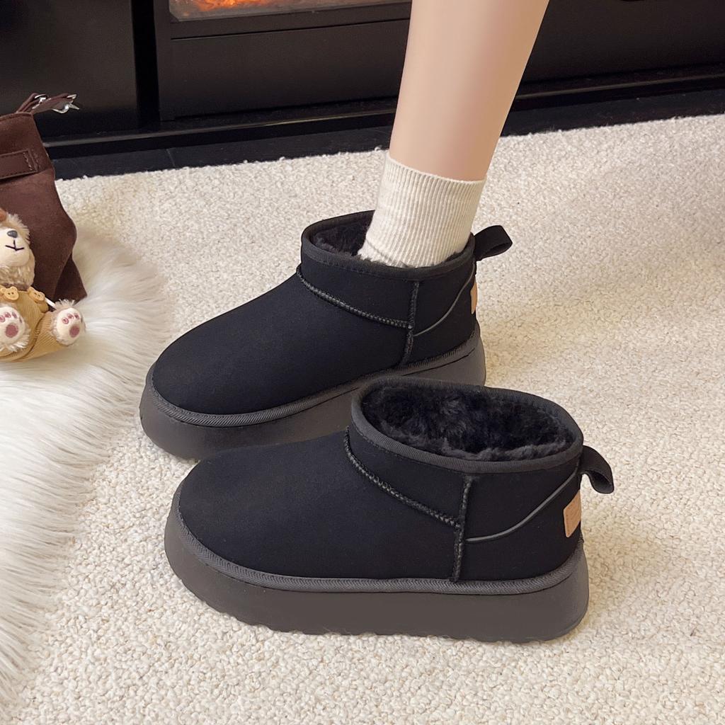 Schneestiefel Damen neue Winter Samt verdickt warme Baumwollschuhe dicke Sohle erhöhend Brotschuhe kurze Baumwollstiefel