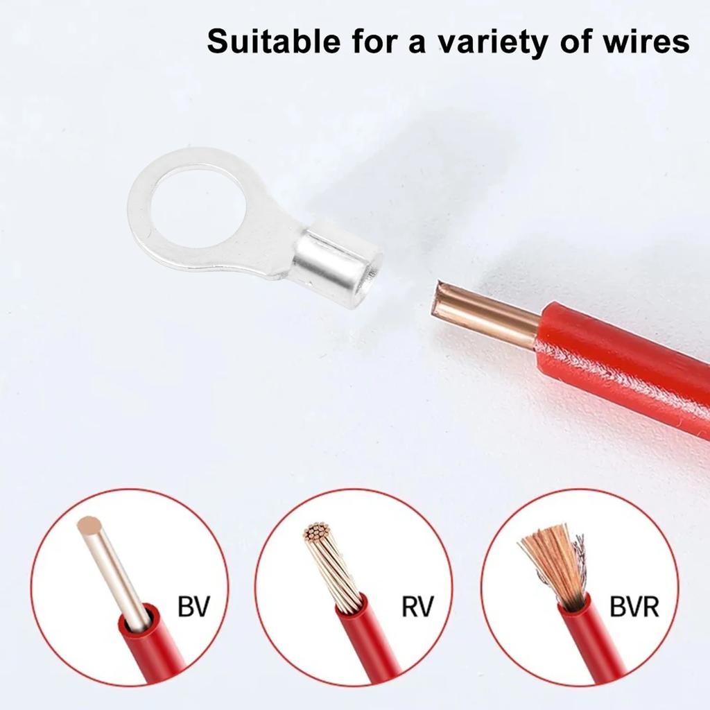 320PCS Copper Ring Fork Terminals Kit Non-Insulated Electrical O/Y Type Brass Terminal Assortment Set Cable Wire Connector Crimp