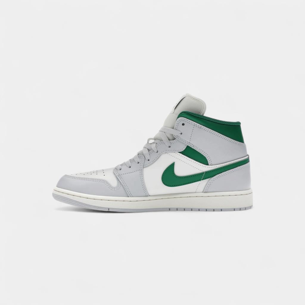 Jordan 1 Mid White Pure Platinum Pine Green