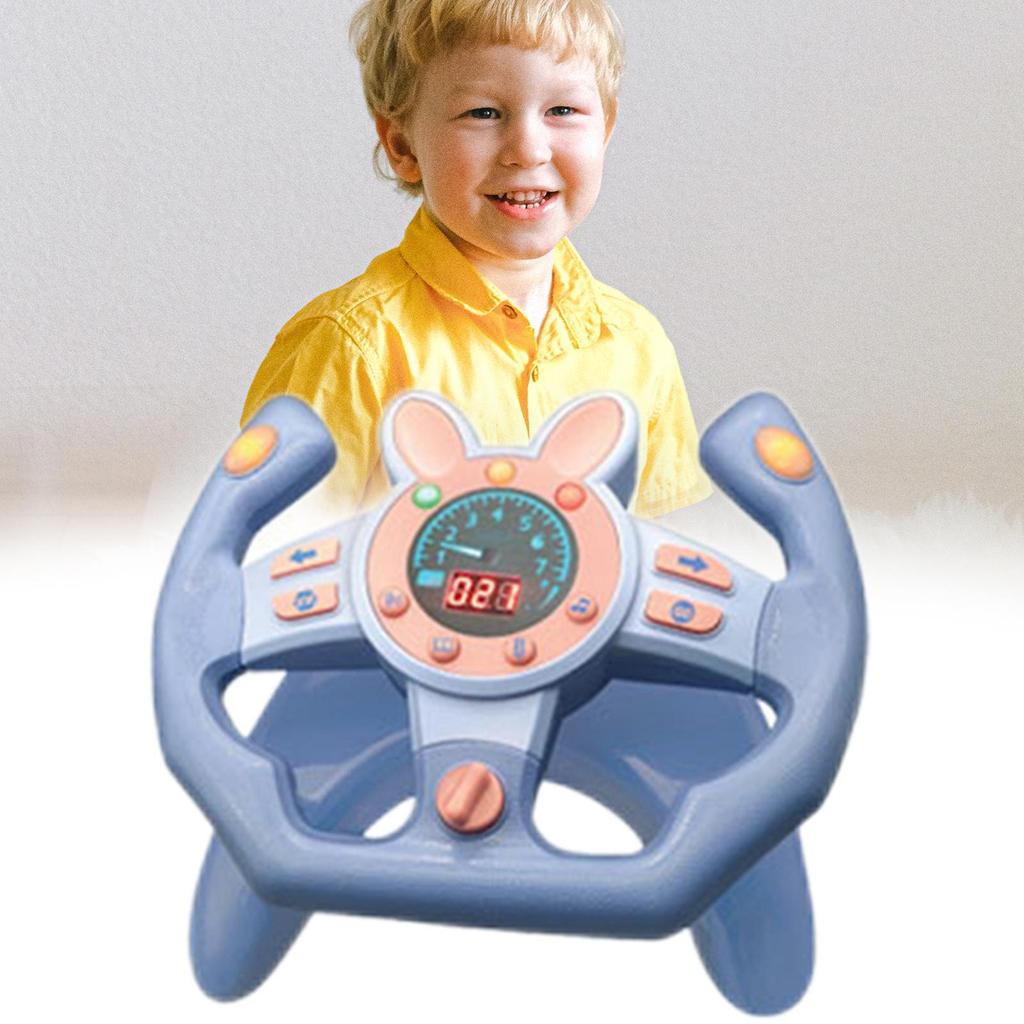 Steering Wheel Toys Car Driving Toy Funny Early Education W/Light Music 