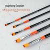 Ougelang Nylon Bristle Flat Head Gouache & Acrylic Brush Set