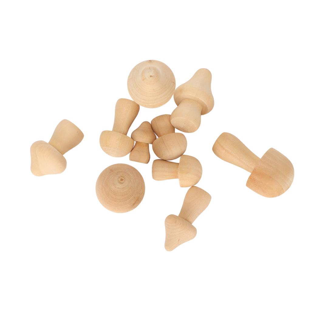 Mushroom Crafts Unfinished Various Shapes DIY Painting Ornament Wooden Mushroom Arts for Children Adult