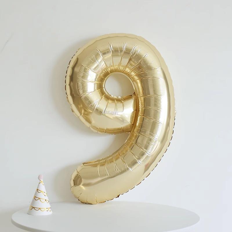 40 Inch Platinum 0-9 Aluminum Foil Balloons Birthday Wedding Anniversary Party Decorations Foil Balloons Baby Shower Decorations