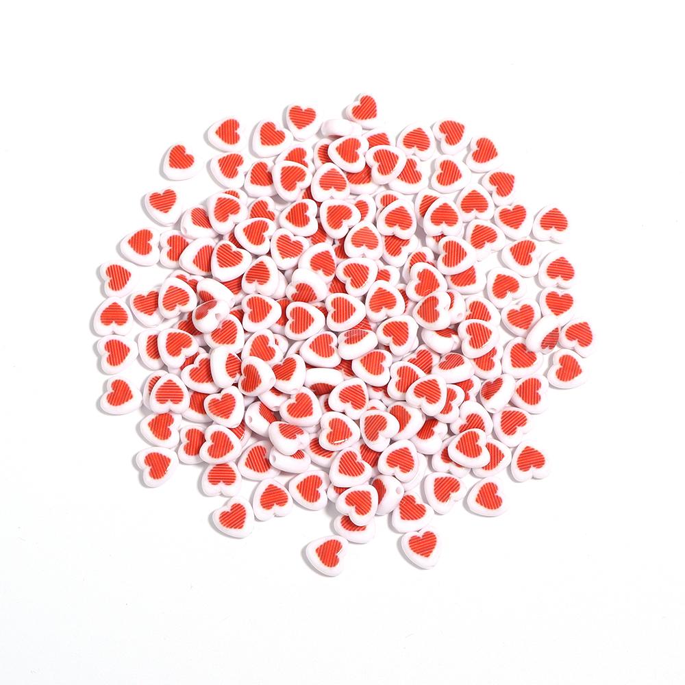 100pcs/lot Acrylic Heart Beads Red Series 8mm Spacer Loose Love Bead for Jewelry Making DIY Necklace Bracelet Accessories