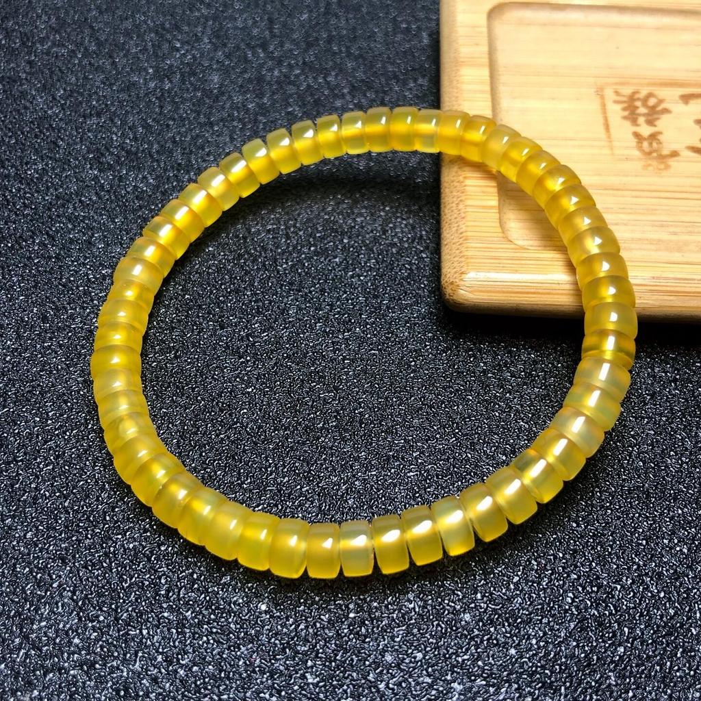 Gelbe Achat-Abstandshalter, Gerade geschnitten für DIY-Armbänder und Accessoires