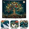 Amtoodopin Tree of Life Tapestry Mystic Boho Flowers Tapestry Vintage Aesthetic Tree Wall Tapestries Retro Nature Floral Plants Tapestries Wall