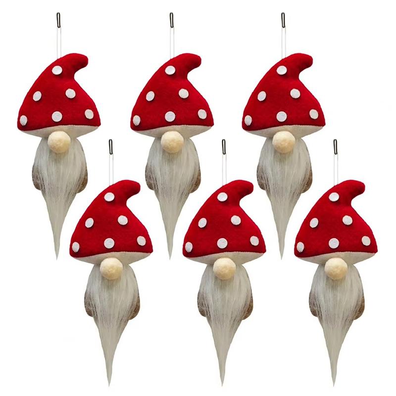 1/4/6PC Red Christmas Tree Tree Hanging Cute Hanging Pendants Party Long Beard Doll Pendants Christmas