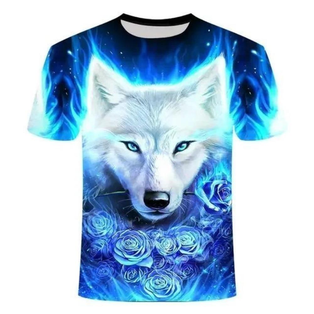 New Pattern Wolf T-shirt Men's and Women's Fashion T-shirt 3D Casual Shirt