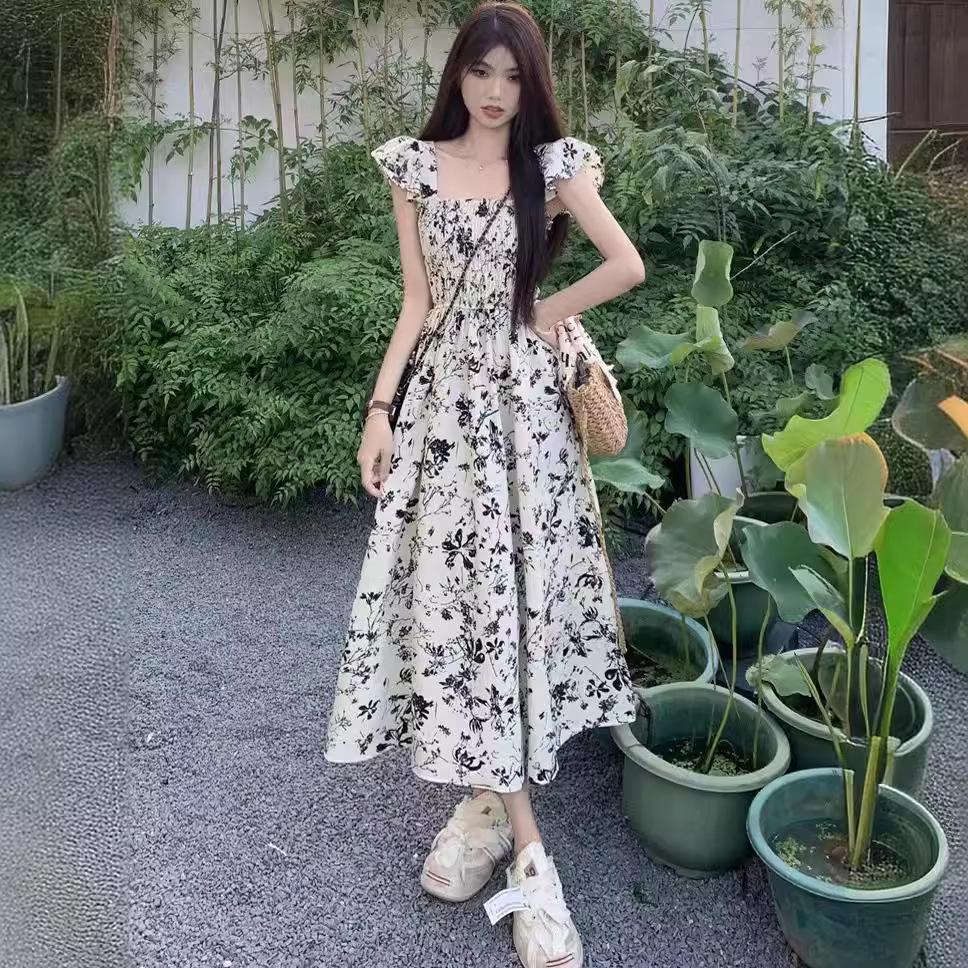 Summer 2024 Floral Fairy Tea Dress: Stylish Platycodon Design, Youthful Elegance for Any Occasion