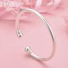 925 Sterling Silver Adjustable Circle Bangle Fashion Jewelry