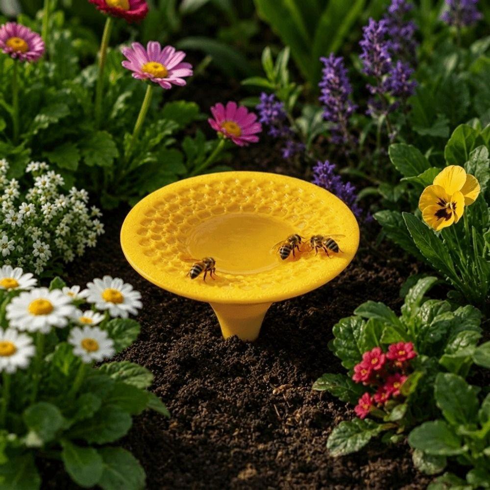Plastic Bee Water Feeder Ground Plug Insect Water Cup Portable Bee Drinking Device for Garden