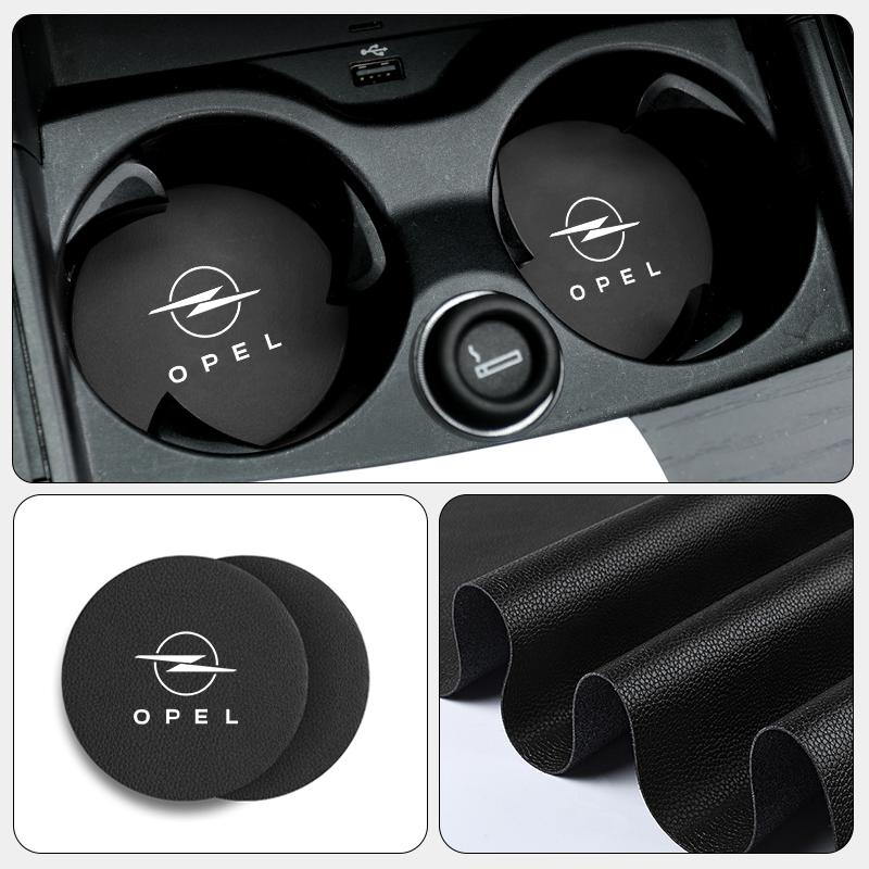 2PCS Car Coaster Anti-slip Water Cup Holder Pad For Opel Zafira Meriva Mokka Grandland Antara Ampera Vivaro Corsa Astra Insignia