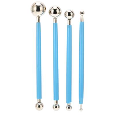 4Pcs Cake Metal Ball Dotting Sculpting Modeling Tool Set for Cake Fondant Decoration