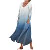 Lässiges, modisches, bequemes, bedrucktes Damenkleid mit 3/4-Ärmeln und Taschen